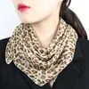 Szaliki moda lampart szyfonowy kieszonkowy kwadratowy letni dekolt baotou scarf, oddychający podróż na zewnątrz 60 60cm żeński szal A4