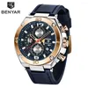 Horloges Top BENYAR 2023 Mannen Horloge Quartz Multifunctionele Sport Chronograaf 30M Waterdicht Pols Klok Relogio Masculino