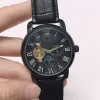 Projektant marki męski moda mechaniczny automatyczny luksusowy zegarek Tourbillon zegarek skórzany pasek diamentów Diamond Daytate Moon Faza Ruch na rękę Na rękę Mężczyznę Dzień Ojca
