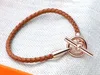 5A Bracelets porte-bonheur HM Bracelet à sangle courte en cuir véritable en marron pour femme avec sac à poussière taille de boîte 16-21 Fendave