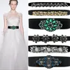 Riemen Kristal Strass Elastische Jurk Tailleband Ingelegde Bloem Taille Riem Sluiting Drukknoop Decoratieve Vrouwen Gift