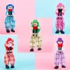 300pcs 7 Style 25cm Drôle Vintage Coloré Pull Corde Marionnette Clown En Bois Marionnette Artisanat Jouets Activité Commune Poupée Enfants Enfants Cadeaux DH0587