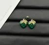 2023 G Strawberry Brass Female Small Group Design Sense Ancient Home High Quality Tiktok ins New Versatile Earrings