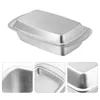 Servis uppsättningar rostfritt stål smörbox metall serveringsbricka isoleringsdessertplatta kreativt tätning kök mångsidig förvaring