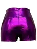 Shorts pour femmes LW SXY Faux cuir taille moyenne maigre Sexy femmes brillant PU pantalons courts mince danse Clubwear Mini