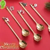 New Christmas Spoon Dinnerware Santa Claus Xmas Tree Pendant Spoon for 2023 New Year Christmas Party Gifts Dessert Coffee Teaspoon