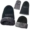 Feizes tricotados chapéu quente masculino e feminino Lenço de inverno Captura de veludo moda Moda de cor sólida Proteção de ouvido