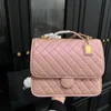 designer backpack 22K bag shoulder bag Patent leather postman bag Leather fashion handbag Toast caviar luxurious bag black pink white bag