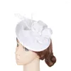 Baskenmütze für Damen, Türkis, Hut aus Stoff, Blume, Brautschmuck, ausgefallene Federn, Haarspangen, Fascinator, Hochzeit, Kopfbedeckung, eleganter Damen-Kopfschmuck