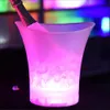 Narzędzia barowe szampanowe piwo wiadro 4 kolorowe diody LED 5L bary nocne LED LED UP Wodoodporne plastikowe batoniki z lodem LED Kluby nocne 230625