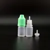 Lotto 100 Pz 3 ML Flaconi contagocce in plastica con tappi a prova di bambino Suggerimenti per tappi a prova di bambino Comprimibili per e Cig con capezzolo lungo Oecnq