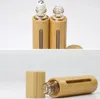 100pcs 10 ml naturalny bambusowy napełnienie pusty olejek eteryczny perfumy zapach zapach stalowa butelka kulowa do podróży domowej