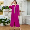 Abbigliamento etnico Elegante caftano da donna Ricamo Abaya musulmano Maxi abito Dubai Turchia Arabo caftano Islam Marocchino Abito da sera per feste Jilbab