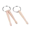 Mode Hêtre Bois Mini Pilons Porte-clés Pilons Percussion Porte-clés Musique Cadeau Multifonctionnel Baguettes Porte-clés Cadeau