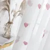 Curtains Modern Children Cartoon 3d Heart Tulle Curtains for Girls Bedroom Sheer Curtain Finished Living Room Drapes Custom Panel Cortina