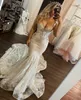 Berta Mermaid Dresses Sweetheart Lace Wedding Dress Sweep Train Vintage Applices Robe de Mariee Bridal klänningar