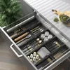 Bathroom Shelves Kitchen Drawer Storage Box Chopstick Fork Spoon Separation Organizer Rack Cabinet Built in Cutlery Tools 230625