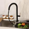 Kitchen Faucets YANKSMART Matte Black Faucet 360 Swivel Pull Out Spout Spray White Mixer Water Tap Single Hole Basin Sink