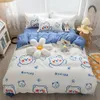 Conjuntos de cama YanYangTian Cartoon Pattern 4 peças Lençol plano capa de colcha fronha cama família conjunto infantil 230625