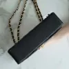 Borsa di design di lusso di qualità 5A Borsa a tracolla da donna di marca Borsa in vera pelle di montone a tracolla catena oro o argento Borse Slant Portamonete Versione alta