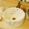 Arte moderna wasit forma de tambor cerâmica lavatório decoração do banheiro pia de alta qualidade cmdpk
