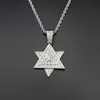 Hexagon Diamond Men's Necklace Star Hip Hop Pendant Druzy Jewelry Locket Chains For Necklaces