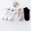 Socks Hosiery 10 pcs .5pairs women short socks red heart cute College fresh female socks soft cotton summer autumn hot sale girls socks Meias Sox