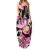 Casual Dresses Ladies Spring And Summer Printed Sexy Round Neck Sling Long Dress Plus Size Formal