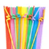 Wholesale Disposable Straw Creative Style Straws Drink Beverage Juice Coke Plastic Heat Resistant Flexible Children's Straws Environmental Protection 100 PCS