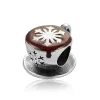 För Pandora Charms Authentic 925 Silver Pärlor Kaffe Tandar Earth Bag Sunburst Clip Bead