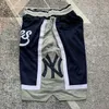 Herrenhose Hip Hop Yankees American Street Fashion Marke bestickt tiefblau vier Taschen Basketball Sport Casual Split Shorts ZCI5