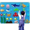 أدوات الحرفية 42pcs DIY Felt Board Stories مجموعة Montessori Ocean Animal Family Interactive Preschol