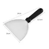 1pc cuisine spatule frit pelle manche en bois barbecue bricolage gril grattoir crêpe Flipper acier inoxydable cuisine outils Gadgets