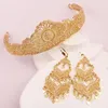 Hair Clips Hollowed Flower Design Crown For Women French Coin Luxury Arabic Bridal Accessories In Gold Color