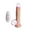 Stor realistisk dildo vibrator sugkopp penis med verklig hud känner g-spot stimulering vattentät design för kvinnlig