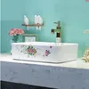 Lavabo de encimera de baño Guardarropa Lavabo de recipiente pintado a mano Lavabo de baño Lavabo de diseño rectangular Buena cantidad Wngpw