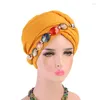 Roupa étnica Turbante Boné Ágata Diamante Jóias Colar Cachecol Bali Fio Envolto Cabeça Chapéu Cachecóis Lenço De Cabeça Para Mulheres Muçulmanas