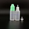 100 Pcs/Lot 10 ML Plastic Dropper Bottles With Child Proof Caps and Tips Safe Vapor Squeeze long nipple Kdplx