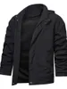 Jackets masculinos Capuz de capuz de colarinho de colarinho multi -bolso de manga comprida Casaco de capuz à prova d'água à prova de vento para outono para outono e inverno