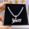 Collane con ciondolo AurolaCo Collana con nome personalizzato Catena cubana Personalizzata Acciaio inossidabile Placcato con corona Gioielli personalizzati per uomo Donna 230626