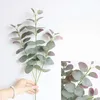 말린 꽃 인공 잎 지점 레트로 녹색 실크 유칼립투스 잎 가정 장식 웨딩 플랜트 직물 잎 방 장식 68cm