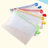 Grid Zipper Archival File Bag Waterproof Plastic Filling Pocket Student Stationery Storage Folders Bags A5 Document Files Pockets TH0386