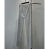 Capris H80&S90 New Sexy and Club Crystal Diamond Shiny Women Pants Hollow Out Mesh Wide Leg Rhinestone Trousers See Through Beachwear