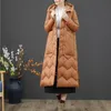 Kadın Aşağı ceket S-XL kış retro uzun düğme kapüşonlu büyük boy gevşek ceket