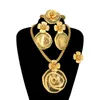 Necklace Earrings Set Fashion Trendy Nigerian Wedding African Light Big Pendant Party Dubai Jewelry FHK13363