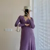 Grundläggande casual klänningar klänningar mammor slitage höst och vinter mode gravida kvinnor klänningar vneck tröja stickad slips klänning vestidos de mujer casual ivpn ivp