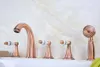 Bathroom Sink Faucets Antique Red Copper Brass Deck 5 Holes Bathtub Mixer Faucet Handheld Shower Widespread Set Basin Water Tap Atf208