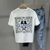 Męskie koszulki Summer Men's Trends Casual Care Krótka -Sleeved T -Kirta z tyłu drukującego młody mandaryn