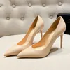 New Spring Party Wedding Woman High Heels Genuine Leather Pointed Toe Mature Office Lady Elegant Shoes Women Pumps Big Size A003