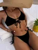 Vrouwen Badmode Sexy Bikini 2023 Effen Vrouw Zomer Badpak Badmode Dames Vrouwelijke Bikini Sets 2 Stuks Zwemmen Strandkleding voor Badpak J230506